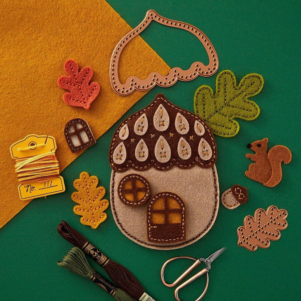 Felt Autumn Acorn House Etched Dies by Nichol Spohr