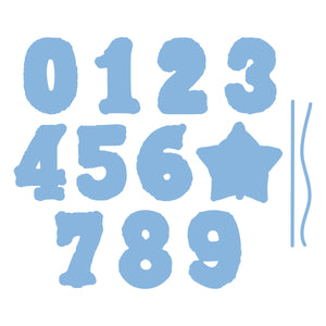 Number Balloons Cling Rubber Stamp and Die Bundle by Simon Hurley