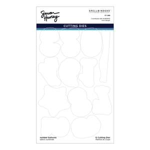 Number Balloons Cling Rubber Stamp and Die Bundle by Simon Hurley