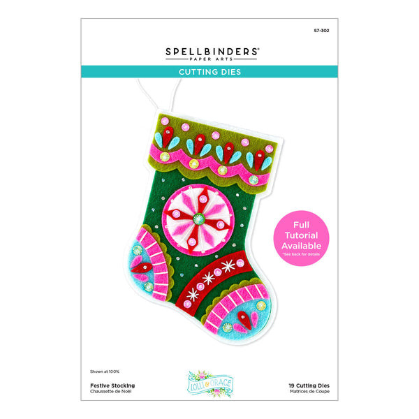 Festive Stocking Etched Dies by Lolli & Grace