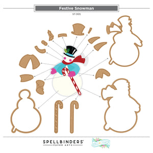 Festive Snowman Etched Dies by Lolli & Grace