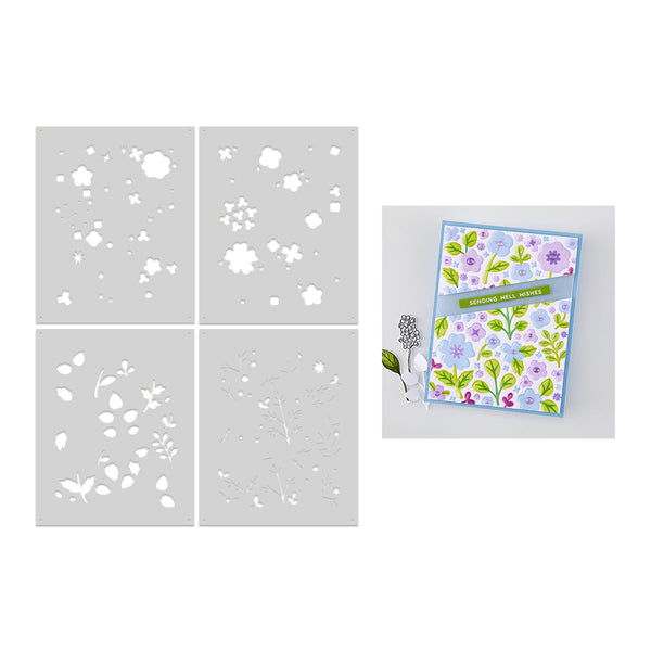 Color Layering Meadow Blooms Stencils
