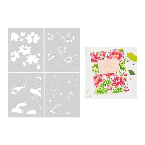 Lotus Field Layering Stencil Set