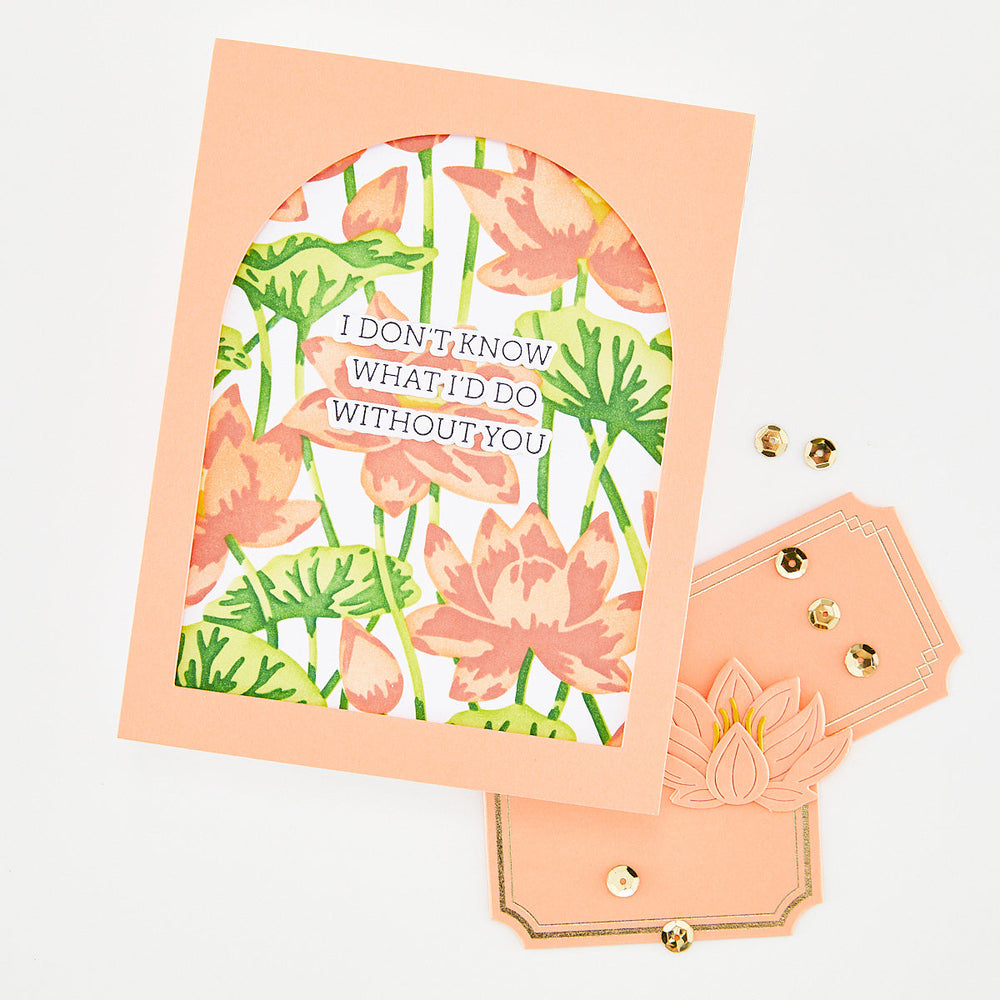 Lotus Field LetterPress + Foil Plate & Stencil Bundle