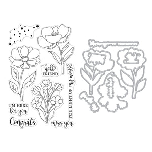 Hero Arts Here For You Stamp & Cut from the Blossoms & Birdsong Collection