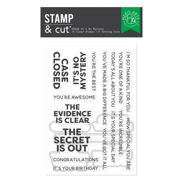 Hero Arts It's No Mystery Stamp & Cut Set