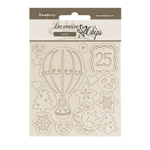 Stamperia Candy Christmas Hot-Air Balloons Decorative Chips