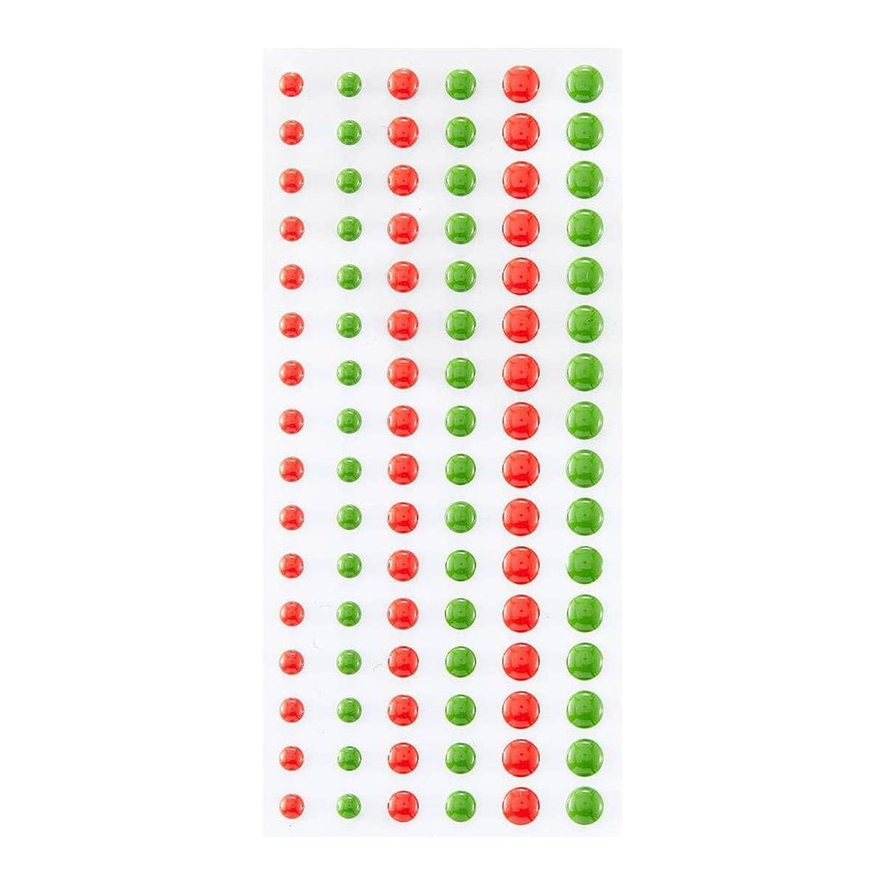 Dimensional Red & Green Enamel Dots