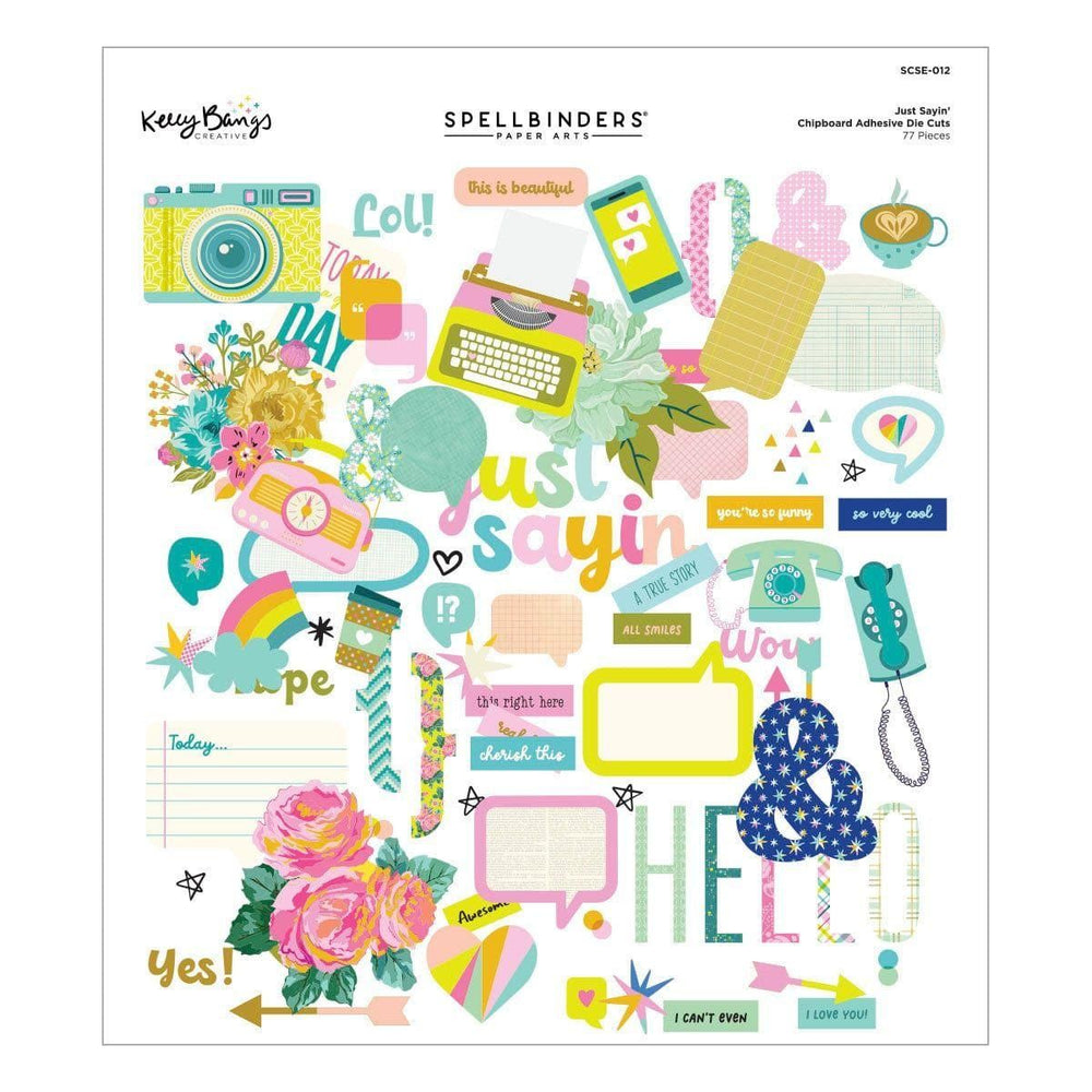 Just Sayin' Chipboard Die Cuts by Kelly Bangs