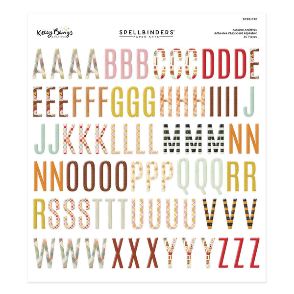 Autumn Archives Chipboard Alphabet Stickers by Kelly Bangs