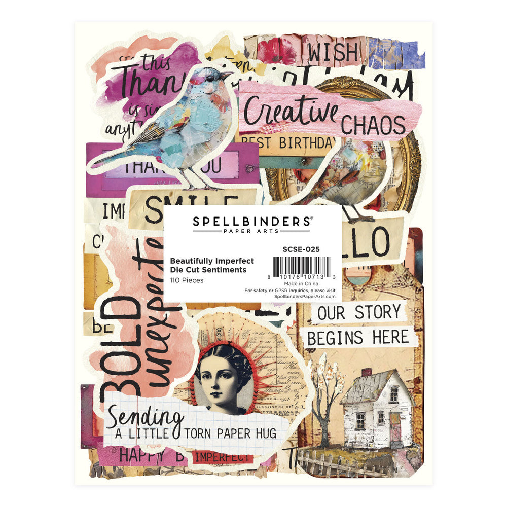 Beautifully Imperfect Die Cut Sentiments - 110 pc