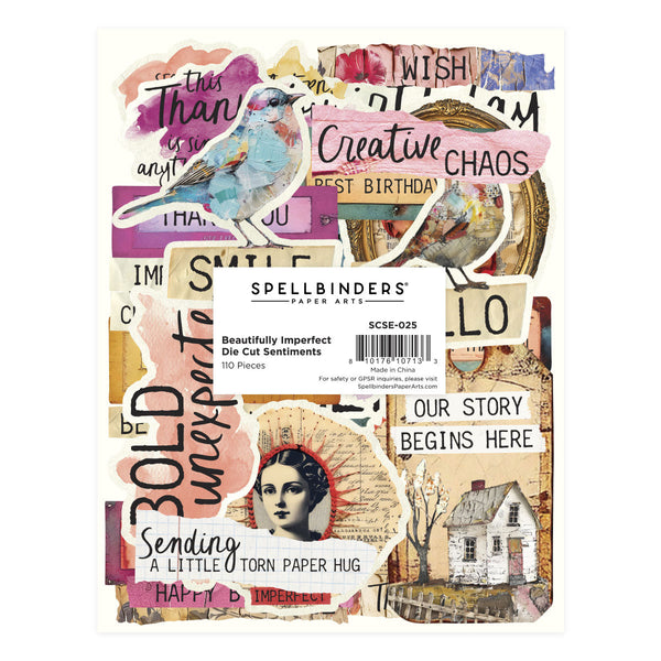 Beautifully Imperfect Die Cut Sentiments - 110 pc