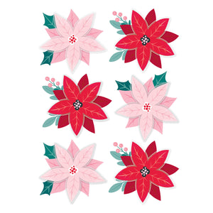 Dear Santa Poinsettias Dimensional Stickers