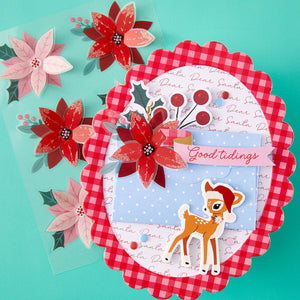 Dear Santa Poinsettias Dimensional Stickers
