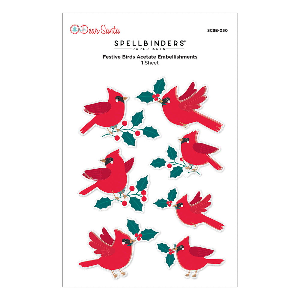 Dear Santa Festive Birds Dimensional Stickers