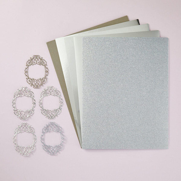 Silver Assortment Treasured Cardstock  8 1/2" x 11 -15 Pack
