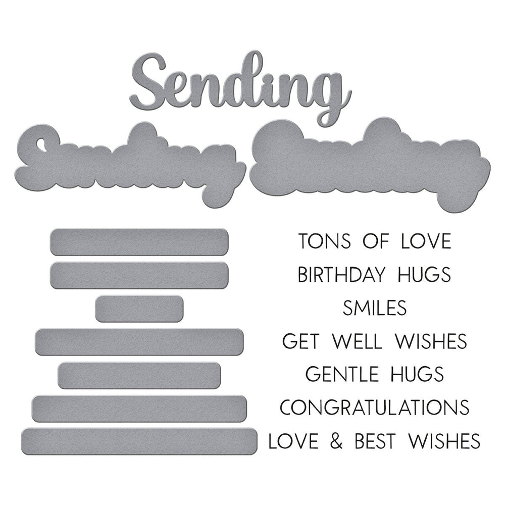 Sending Smiles Sentiments Clear Stamp & Die Set by Lisa Horton
