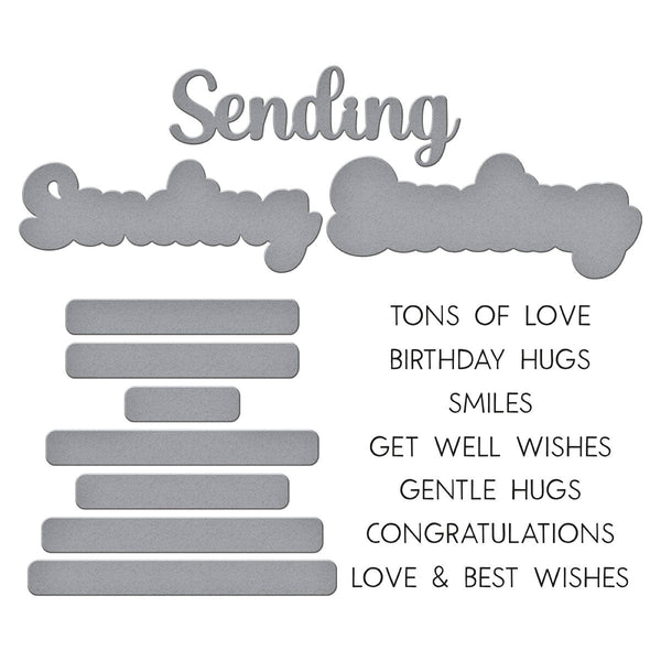 Sending Smiles Sentiments Clear Stamp & Die Set by Lisa Horton