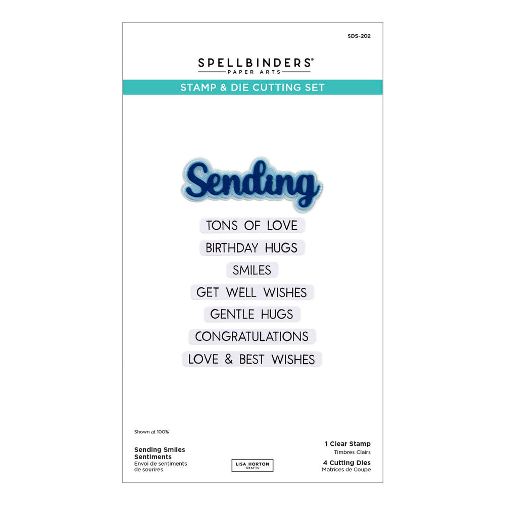 Sending Smiles Sentiments Clear Stamp & Die Set by Lisa Horton