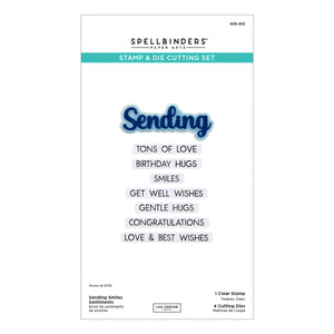 Sending Smiles Sentiments Clear Stamp & Die Set by Lisa Horton