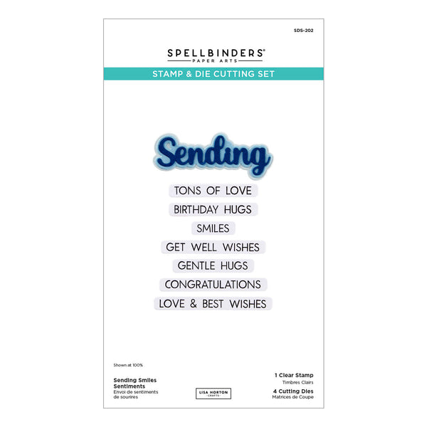 Sending Smiles Sentiments Clear Stamp & Die Set by Lisa Horton