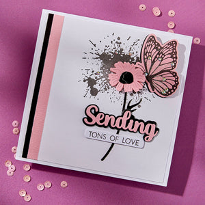 Sending Smiles Sentiments Clear Stamp & Die Set by Lisa Horton
