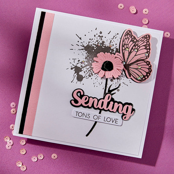 Sending Smiles Sentiments Clear Stamp & Die Set by Lisa Horton