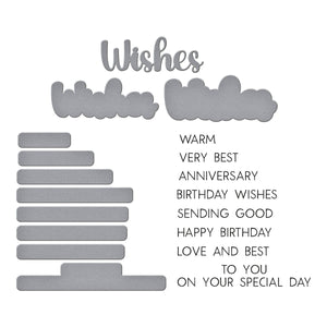 Very Best Wishes Sentiments Clear Stamp & Die Set by Lisa Horton
