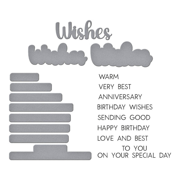 Very Best Wishes Sentiments Clear Stamp & Die Set by Lisa Horton