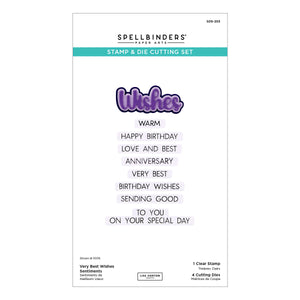 Very Best Wishes Sentiments Clear Stamp & Die Set by Lisa Horton