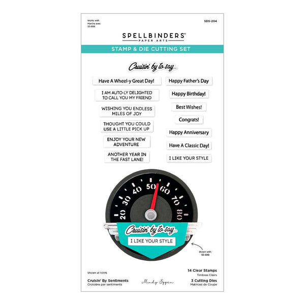 Cruisin' By Sentiments Clear Stamp & Die Set by Mindy Eggen