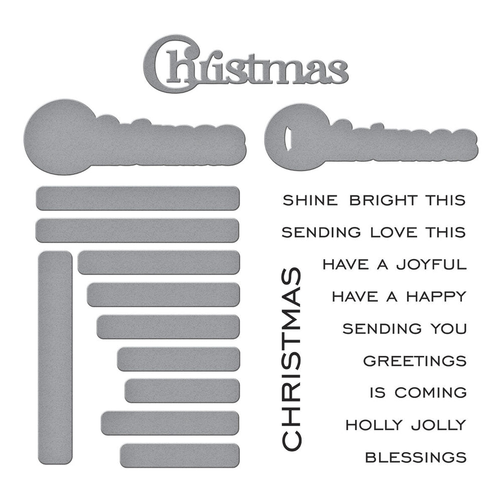 Christmas Sentiments Clear Stamp & Die Set by Lisa Horton