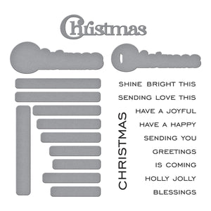 Christmas Sentiments Clear Stamp & Die Set by Lisa Horton