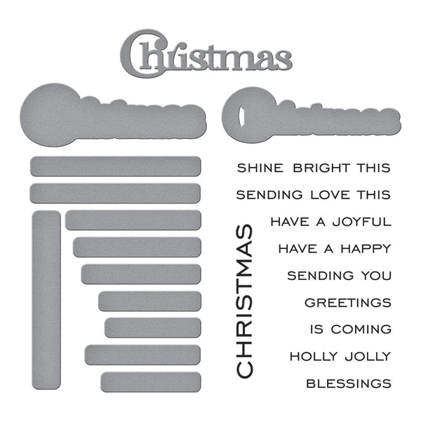 Christmas Sentiments Clear Stamp & Die Set by Lisa Horton