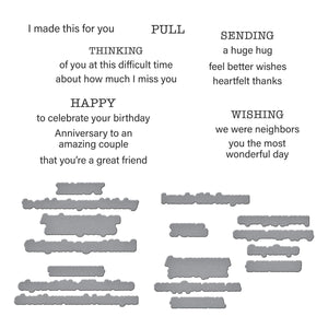Tabbed In & Out Sentiments Clear Stamp & Die Set by Wendy Vecchi