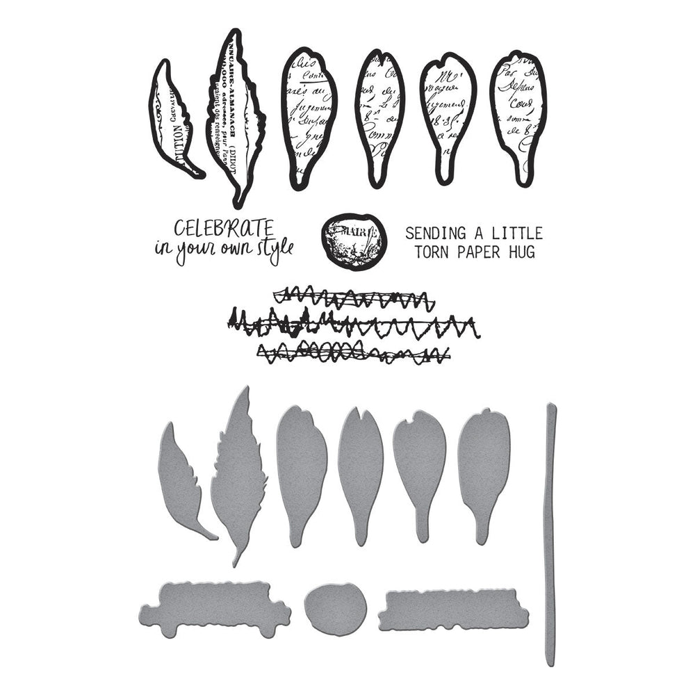 Sculpted Scripted Floral Clear Stamp & Die Set