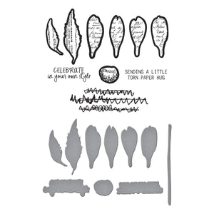 Sculpted Scripted Floral Clear Stamp & Die Set