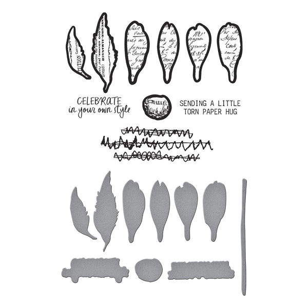 Sculpted Scripted Floral Clear Stamp & Die Set