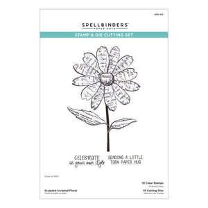 Sculpted Scripted Floral Clear Stamp & Die Set