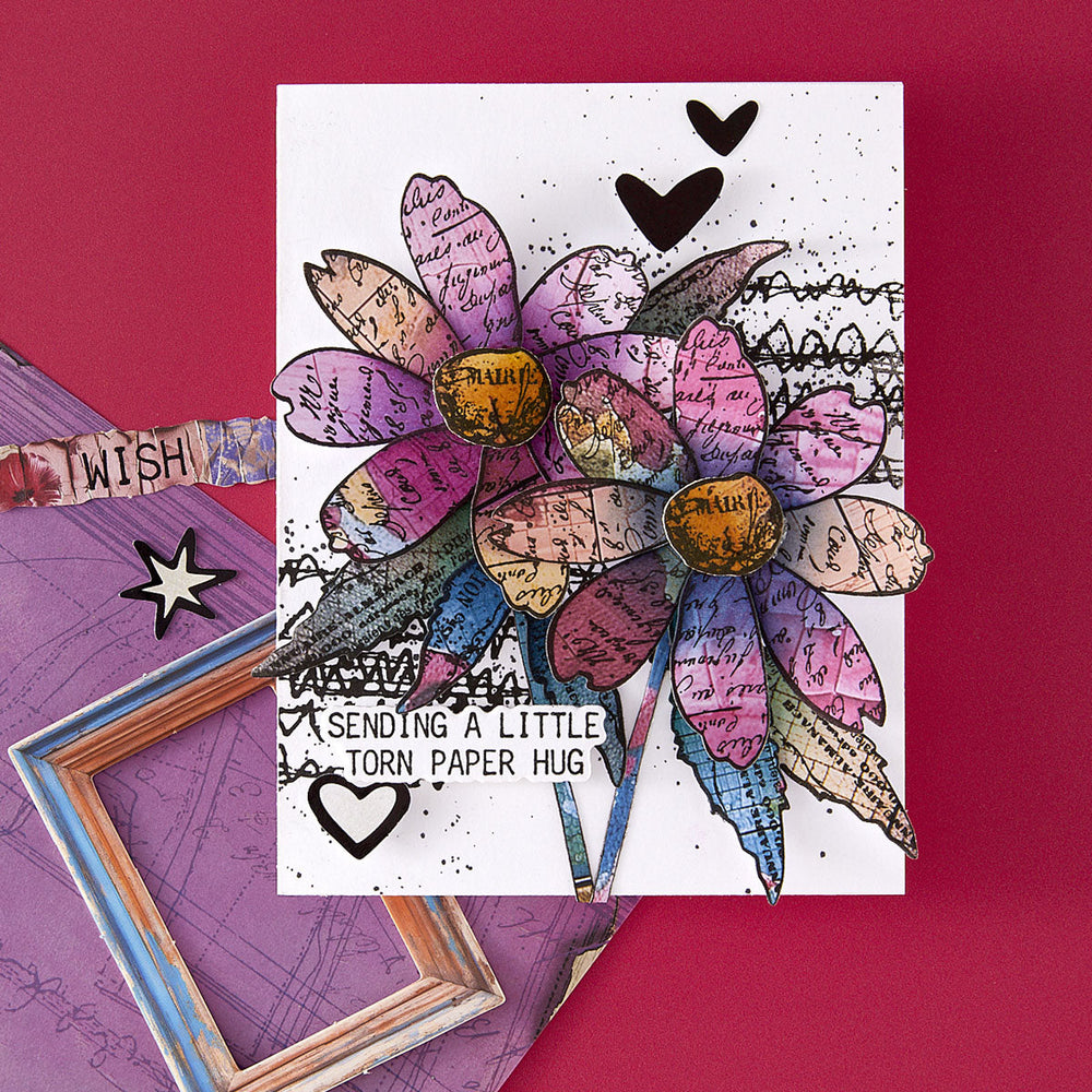 Sculpted Scripted Floral Clear Stamp & Die Set