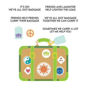 Retro Suitcase and Sentiments Stamp & Die Set by Sheri Ballantyne