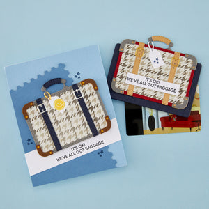 Retro Suitcase and Sentiments Stamp & Die Set by Sheri Ballantyne