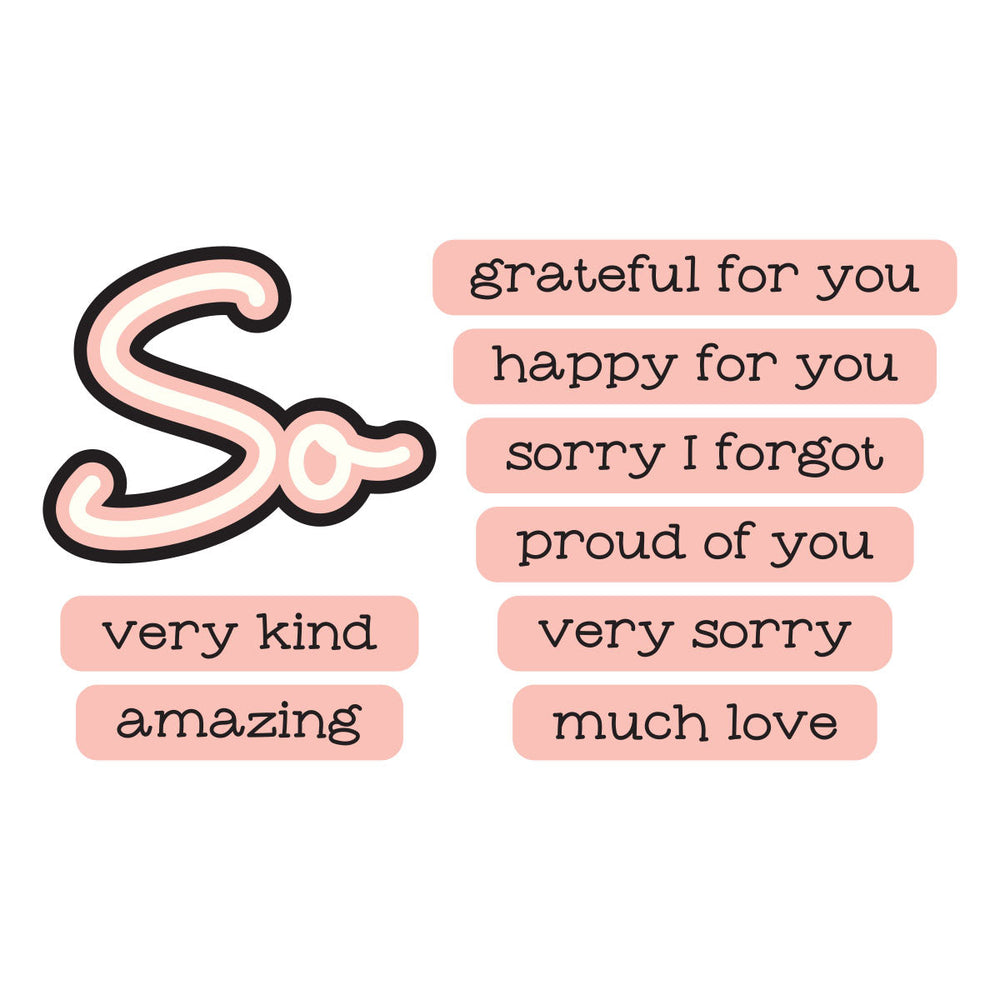 So Amazing Sentiments Clear Stamp & Die Set by Lisa Horton