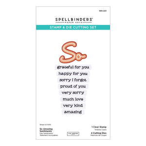 So Amazing Sentiments Clear Stamp & Die Set by Lisa Horton