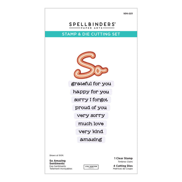 So Amazing Sentiments Clear Stamp & Die Set by Lisa Horton
