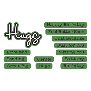 Love and Hugs Sentiments Clear Stamp & Die Set by Lisa Horton