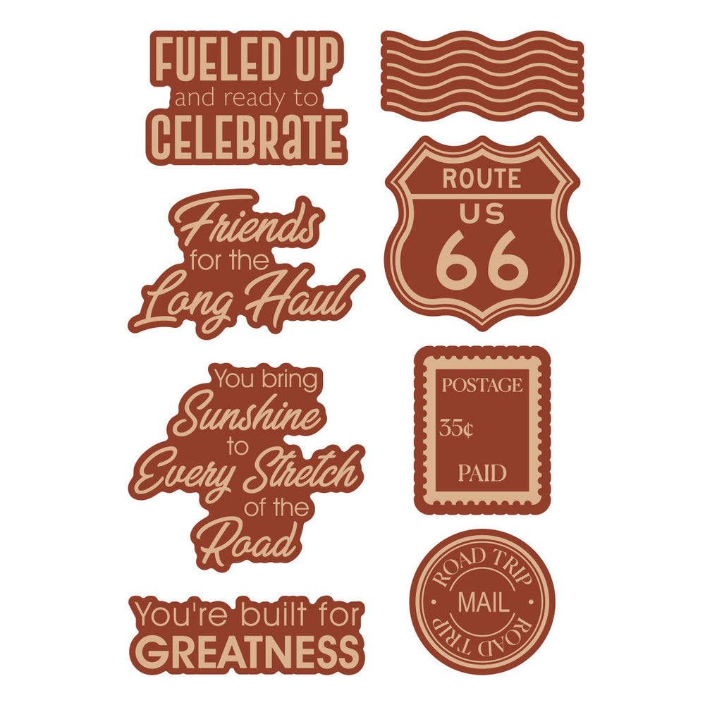 Road Trip Adventures Sentiments Stamp & Die Set by Mindy Eggen