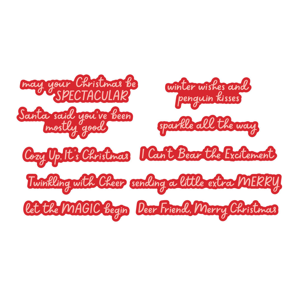 Spectacular Holiday Sentiments Stamp & Die Set
