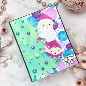 Holiday Harmony Stencil of the Month - card project 11