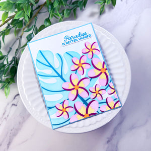 Plumeria Spray Stencil of the Month - card project 11